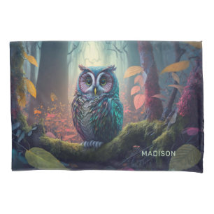 Custom Name Owl Forest Pillowcase
