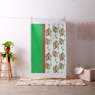 Custom name owls patterned fabric