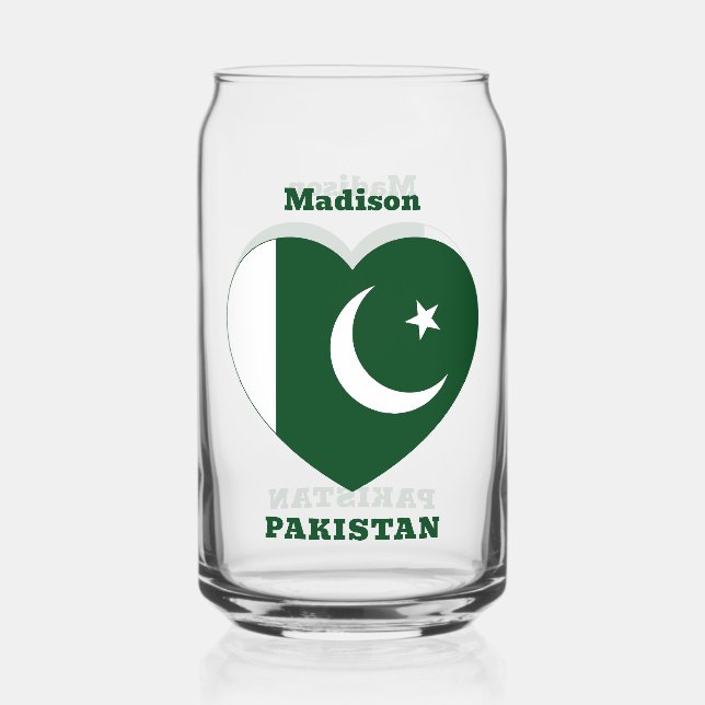 Custom Name Pakistan Can Glass (Front)