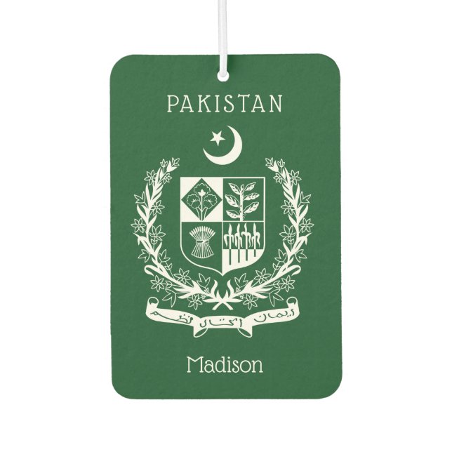 Custom Name Pakistan Car Air Freshener (Front)
