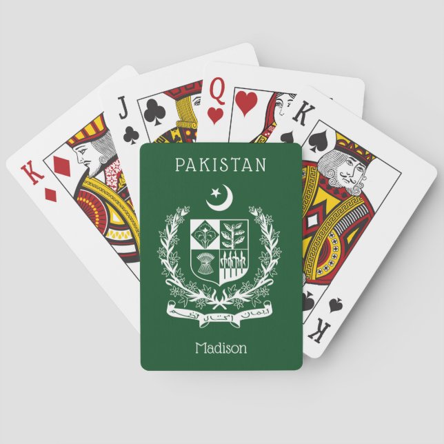 Custom Name Pakistan Playing Cards (Back)