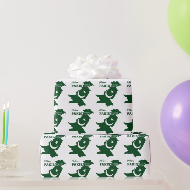 Custom Name Pakistan Wrapping Paper (Party Gifts)