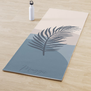 Custom Name Palm Leaves Yoga Mat
