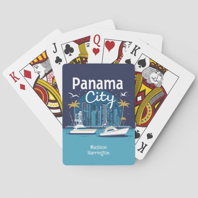 Custom Name Panama City Playing Cards (Back)