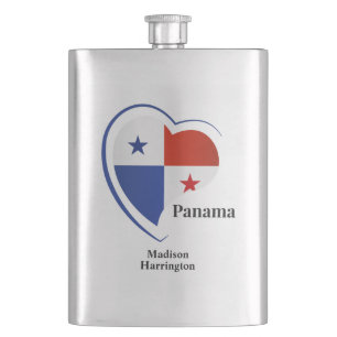 Custom Name Panama Love Hip Flask