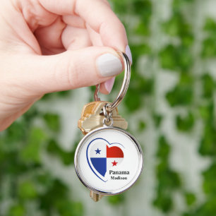Custom Name Panama Love Key Ring