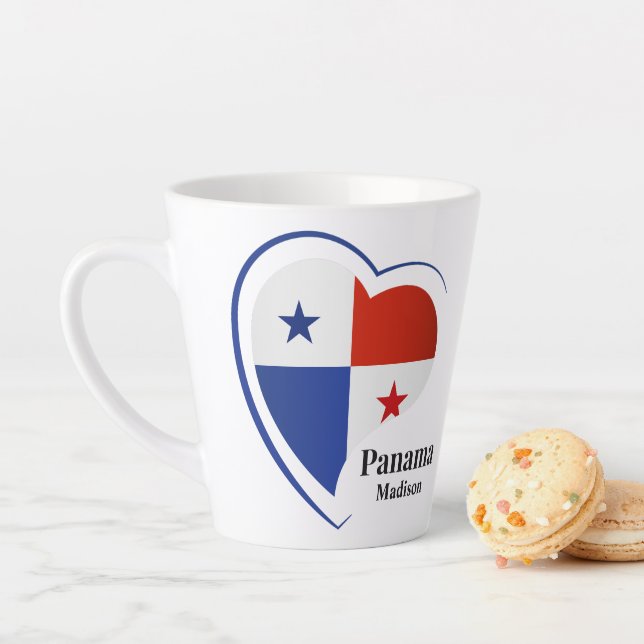 Custom Name Panama Love Latte Mug (In Situ)