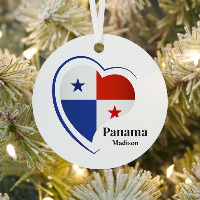 Custom Name Panama Love Metal Tree Decoration (Insitu)
