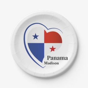 Custom Name Panama Love Paper Plate