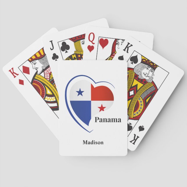 Custom Name Panama Love Playing Cards (Back)