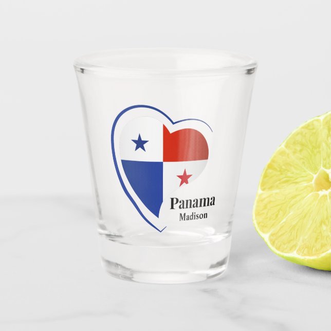 Custom Name Panama Love Shot Glass (Front)