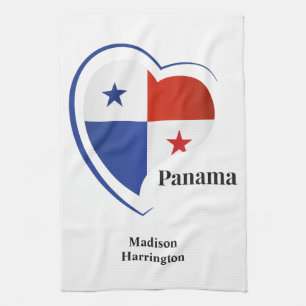 Custom Name Panama Love Tea Towel