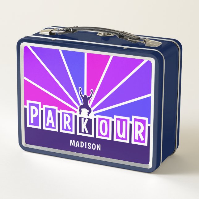 Custom Name PARKOUR Metal Lunch Box (Back)