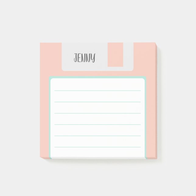 Custom Name Pastel Floppy Disc, Y2K Aesthetic Post-it Notes (Creator Uploaded)
