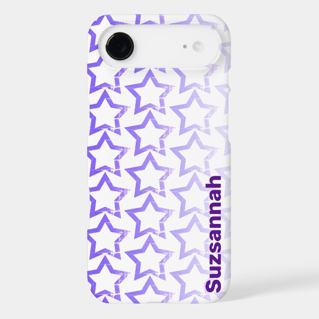 Custom Name Pastel Purple Star Pattern (Back)