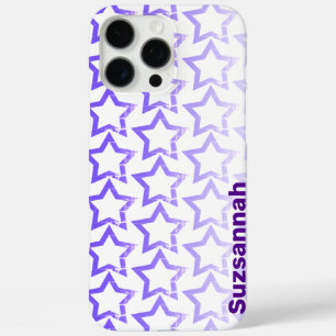 Custom Name Pastel Purple Star Pattern iPhone 16 Pro Max Case