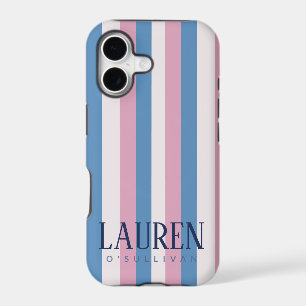 Custom Name Pastel Stripe Phone Case
