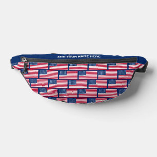 Custom Name Patriotic FLAG OF USA Fanny Pack