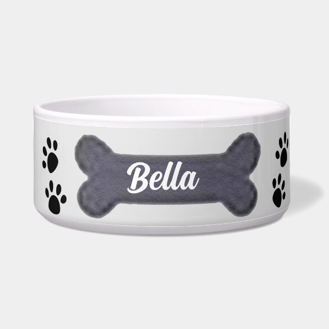 Custom Name Paw Print, Dog Bone | Dog & Cat Food (Front)