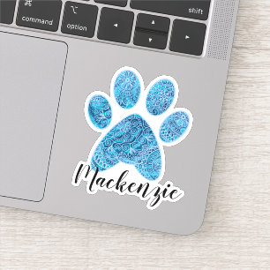 Custom Name Paw Print Doodle Art