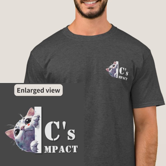 Custom Name Peeking Cat Pocketsize C's Impact   T-Shirt (Creator Uploaded)