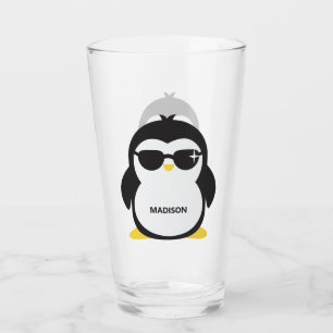Custom name Penguin pint glass