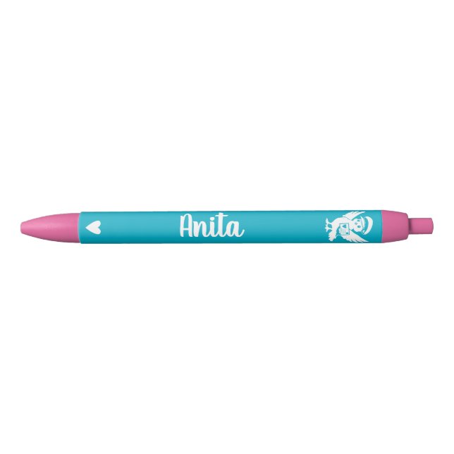 Custom Name Penny Post Mascot Heart Pen (Front)