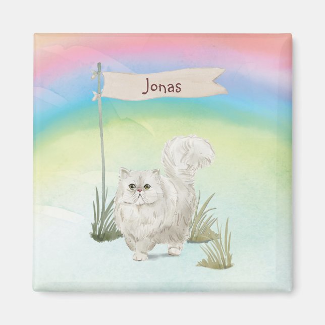 Custom Name Persian Cat Pet Magnet (Front)