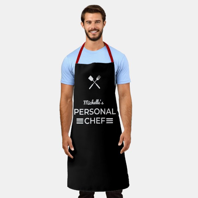 Custom Name Personal Chef Apron -Personalised Gift (Worn)