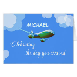 Custom Name Personalised Aeroplane Day Adoption Gr