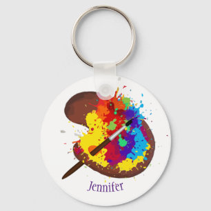 Custom Name Personalised Artist Painter Art Key Ring