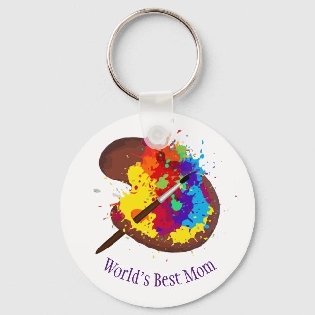 Custom Name Personalised Artist Painter Art Mum Key Ring (Front)