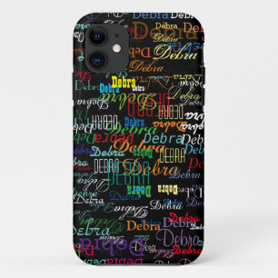 custom name . personalised BLACK iPhone 11 Case