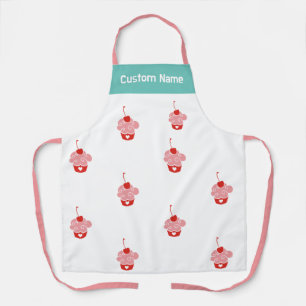 Custom Name Personalised Cherry Top Cupcake Bakers Apron