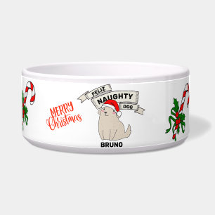Custom Name Personalised christmas Pet Food Bowl