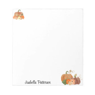Custom Name Personalised Fall Pumpkins Notepad