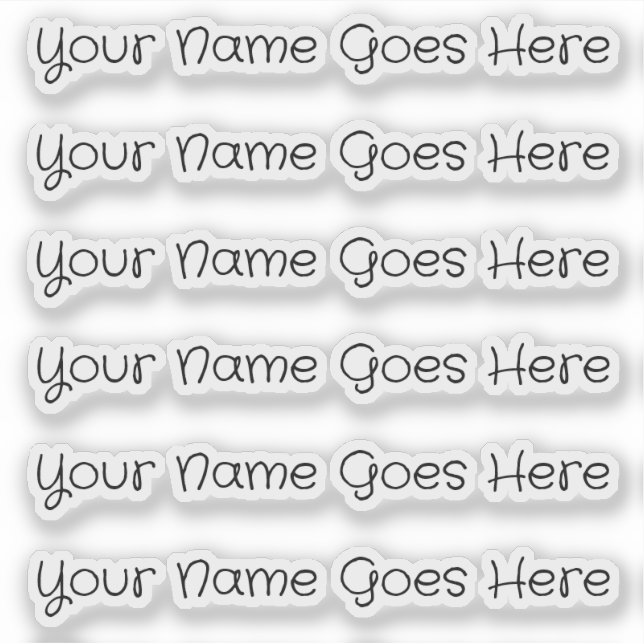 CUSTOM NAME — Personalised Labels Sticker Pack (Front)