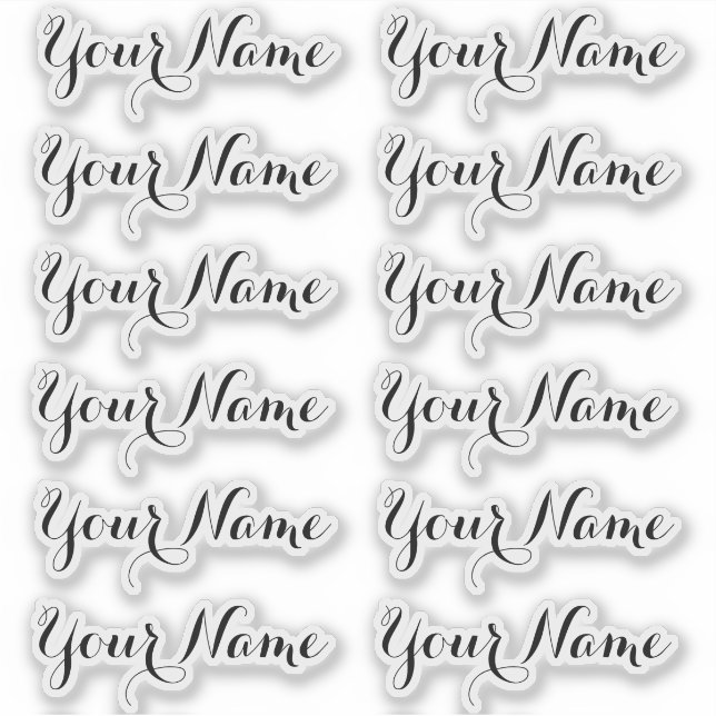 CUSTOM NAME — Personalised Labels Sticker Pack (Front)
