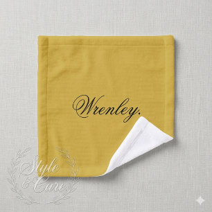 Custom Name Personalised Metallic Gold Wash Cloth