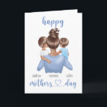 Custom Name Personalised Mothers Day Card<br><div class="desc">Mum will love receiving this personalised card from her little boys on mothers day.  This card comes in a variety of different skin tones/hair colours.  Visit my entire collection to see all options.</div>
