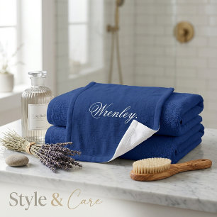 Custom Name Personalised Navy Blue Wash Cloth