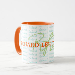 Custom Name personalised orange typography Mug