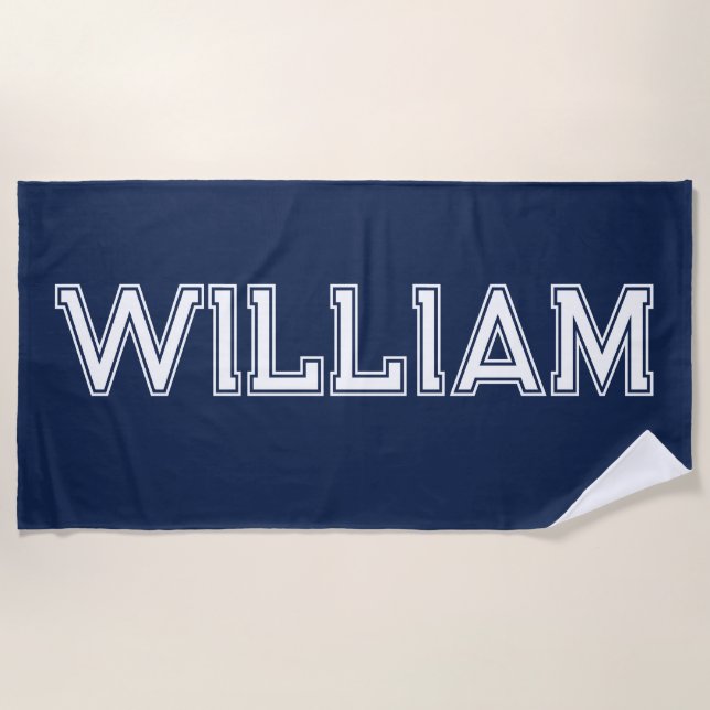 Custom Name Personalised Pool Birthday Vacation Beach Towel (Front)