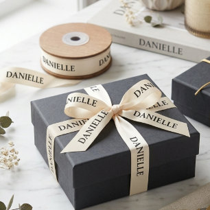 Custom Name Personalised Satin Ribbon Elegant 