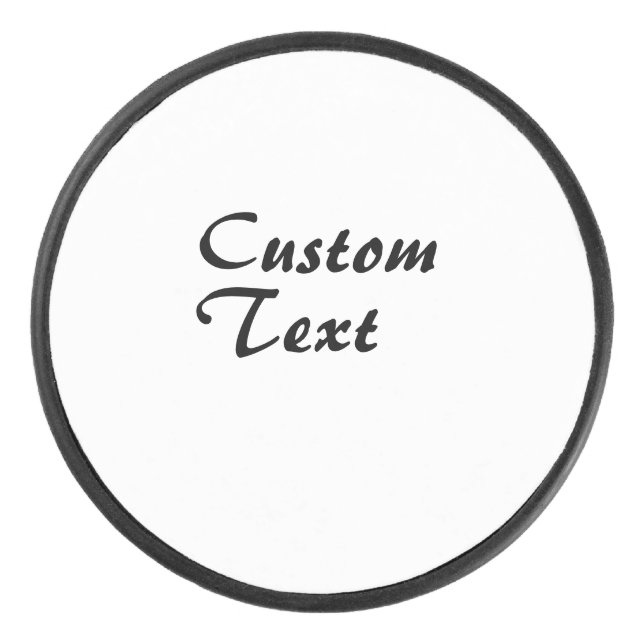 Custom Name Personalised Text  Hockey Puck (Front)