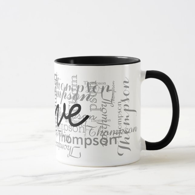 custom name personalised typography mug (Right)