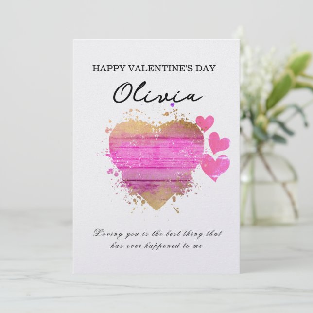 Custom Name Personalised Valentine's Day Card (Standing Front)