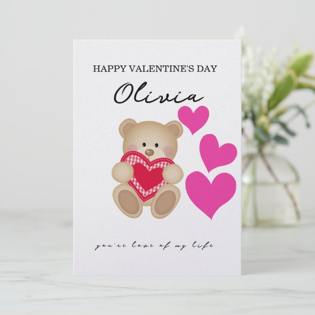 Custom Name Personalised Valentine's Day Card (Standing Front)