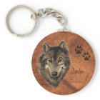 Custom Name Personalised Wolf & Tracks