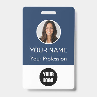Custom Name Personalized Employee Company Logo  ID Badge